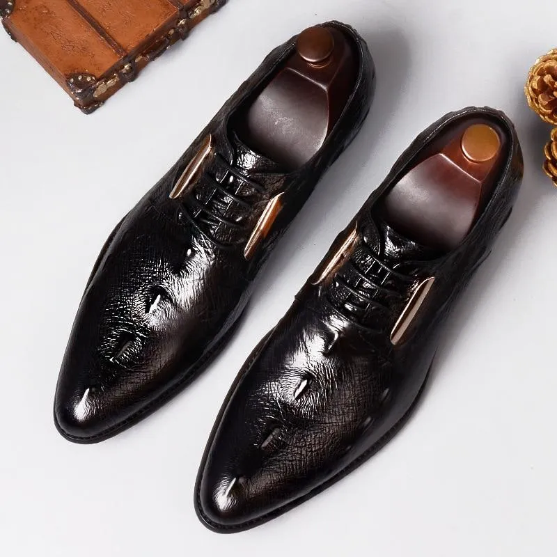 suit business shoes  Genuine Leather  luxury brand men shoes