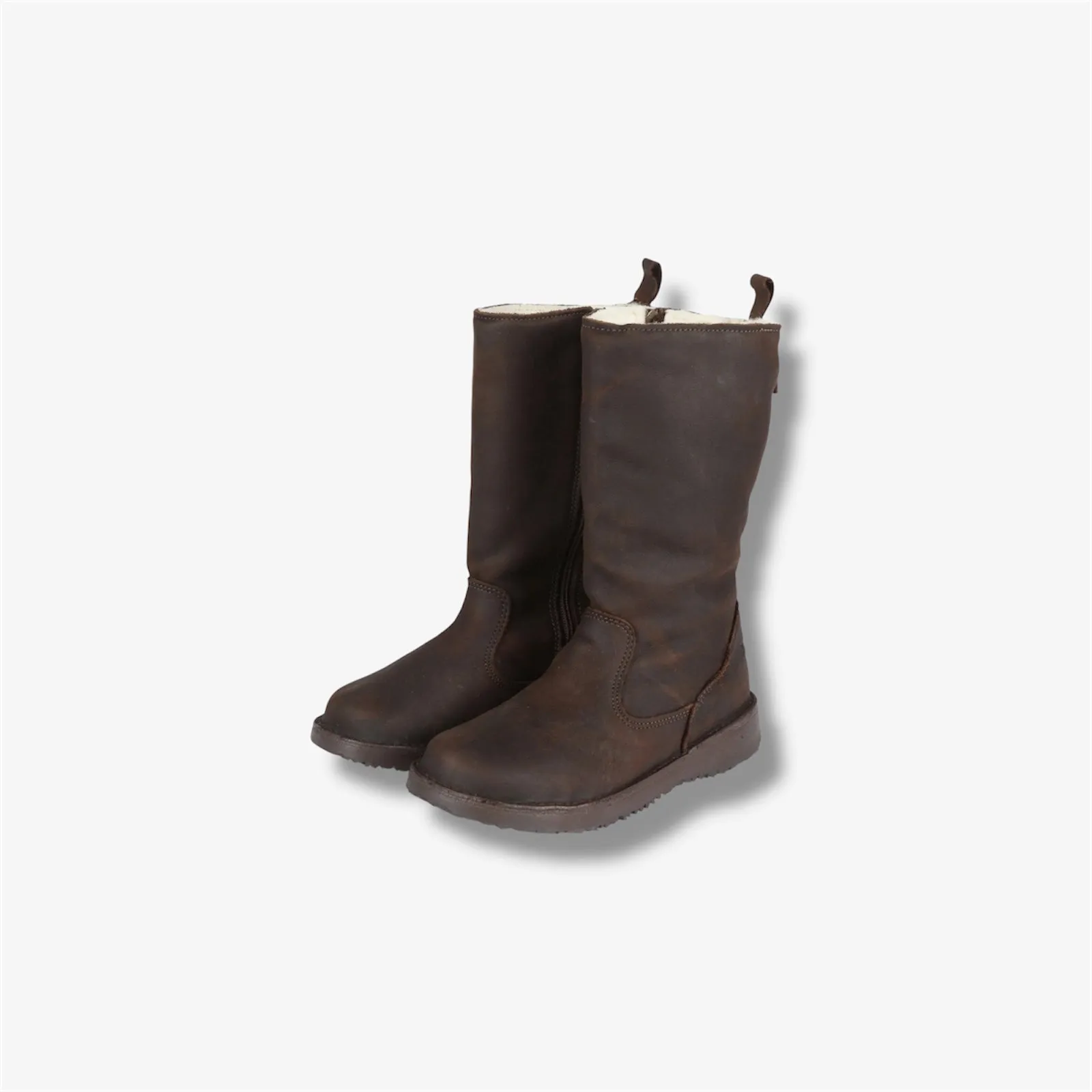 Sutherland Wool-Lined Premium Leather Boot in Milled Waxy Brown