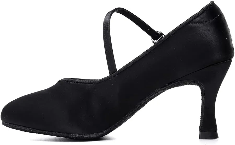 SWDZM Women Ballroom Dance Shoes Closed Toe Latin Salsa Walts Tango Character Dancing Shoes