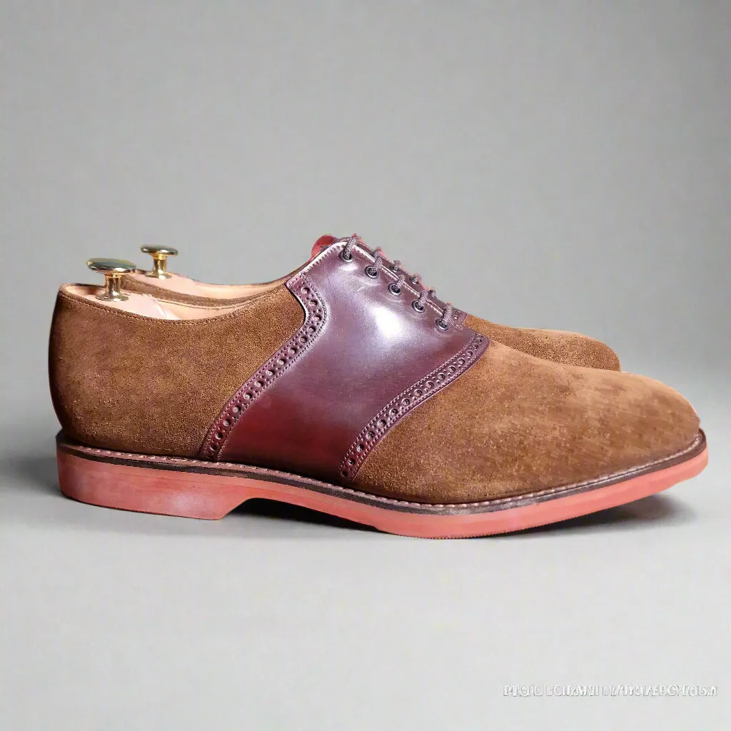 Telford Snuff Suede & Burgundy Cordovan (13F) Crockett & Jones