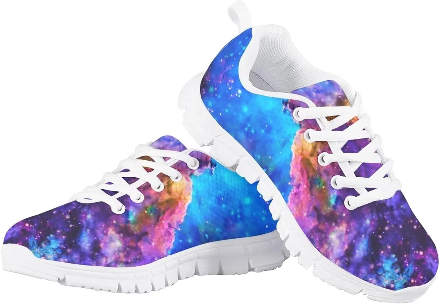 Tennis Shoes for Kids Girls Lightweight Running Sneakers Breathable Mesh Comfy Cute Print Walking Shoes