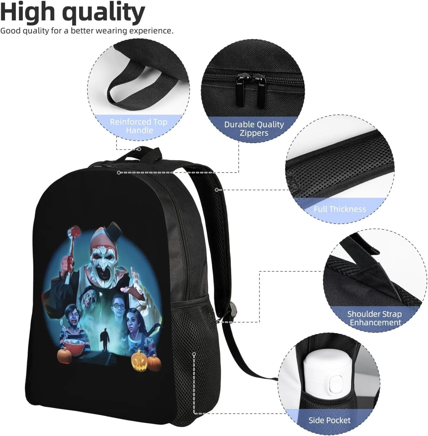 Terrifier Backpack, Leisure Travel Sports Backpack, Lightweight And Large Capacity