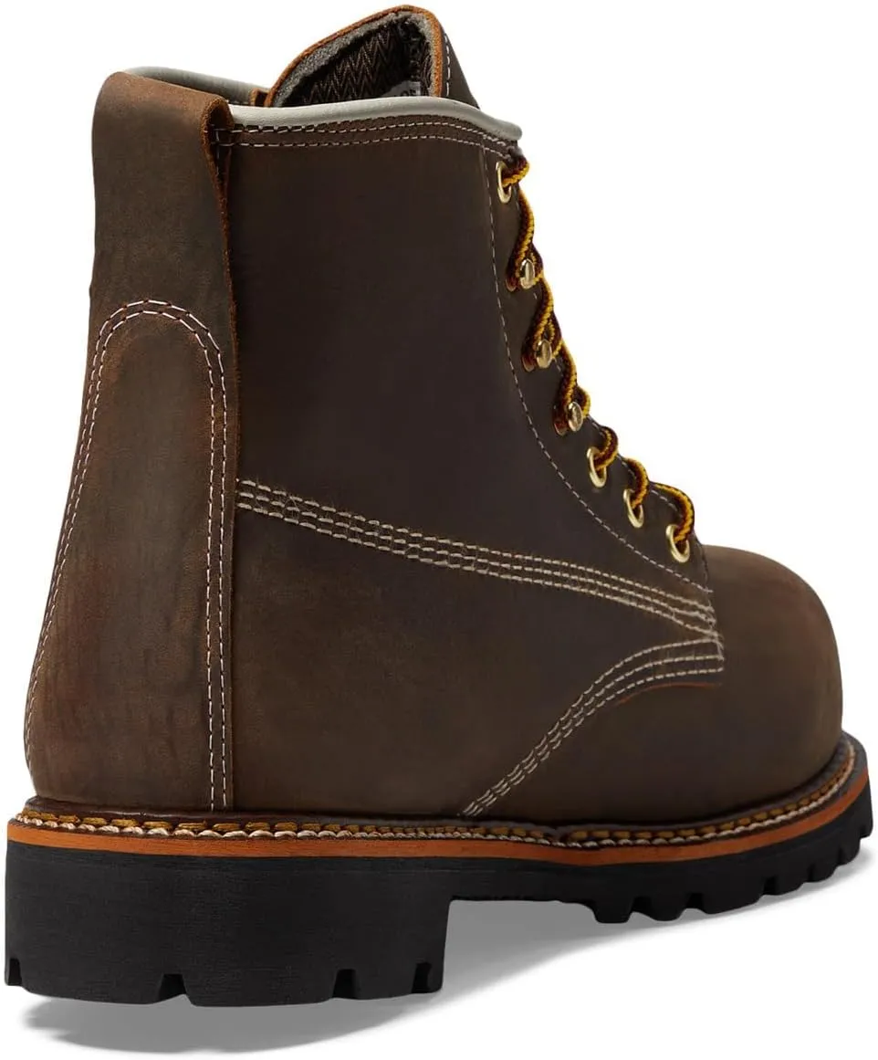Thorogood American Legacy Series 6" Crazyhorse Nano Toe Waterproof Leather Work Boots for Men with Slip-Resistant Outsole