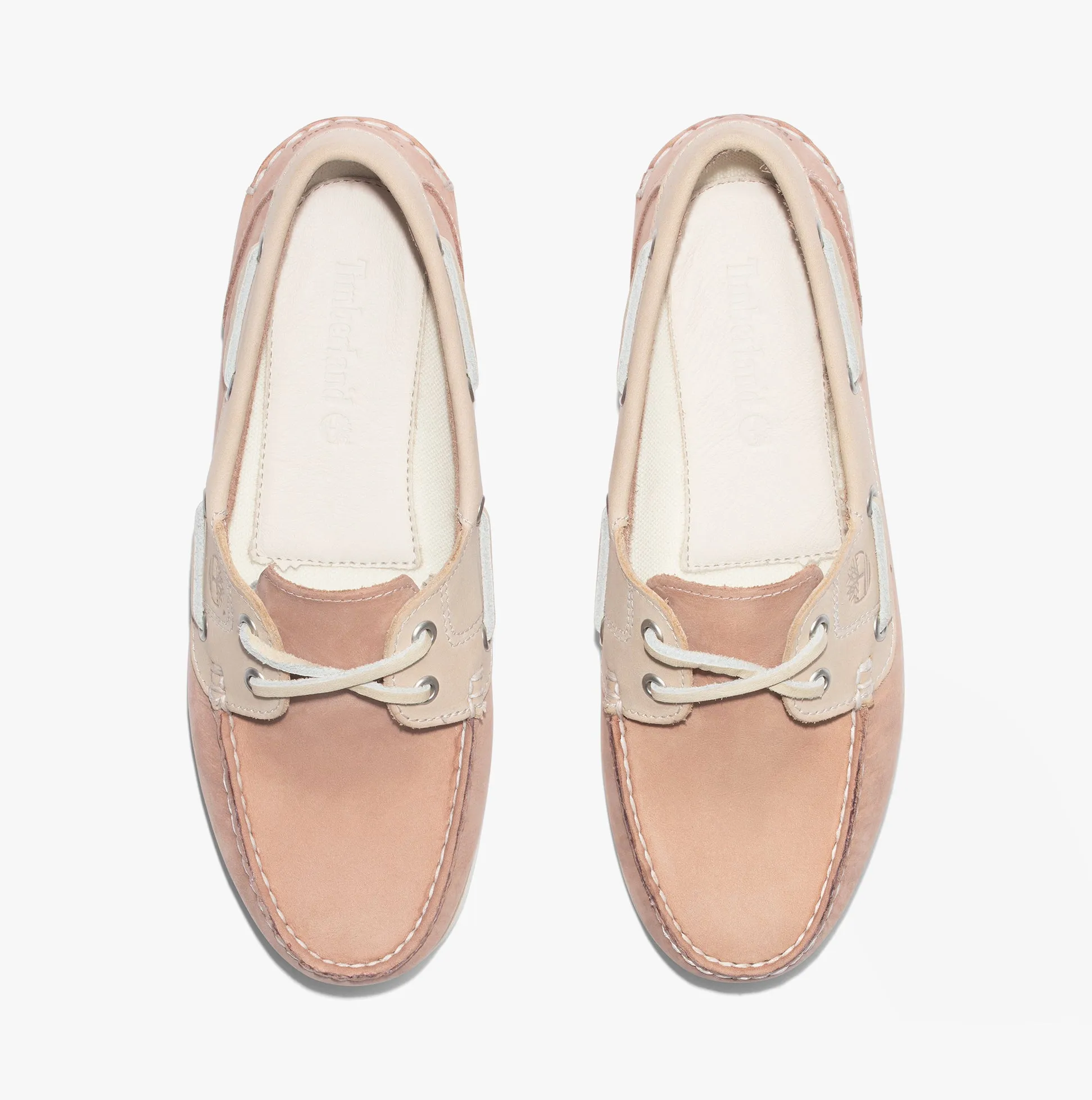 Timberland Classic Boat 2-Eye Womens Wide Nubuck Boat Shoes Light Beige