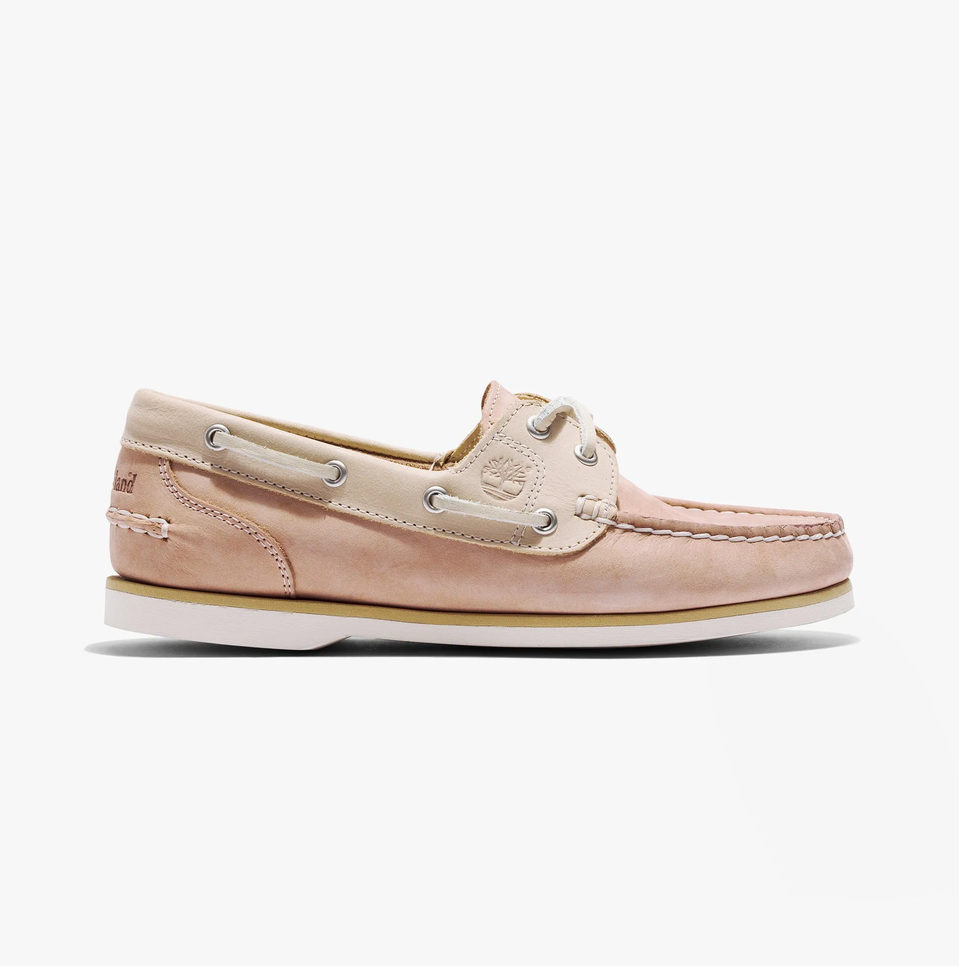 Timberland Classic Boat 2-Eye Womens Wide Nubuck Boat Shoes Light Beige