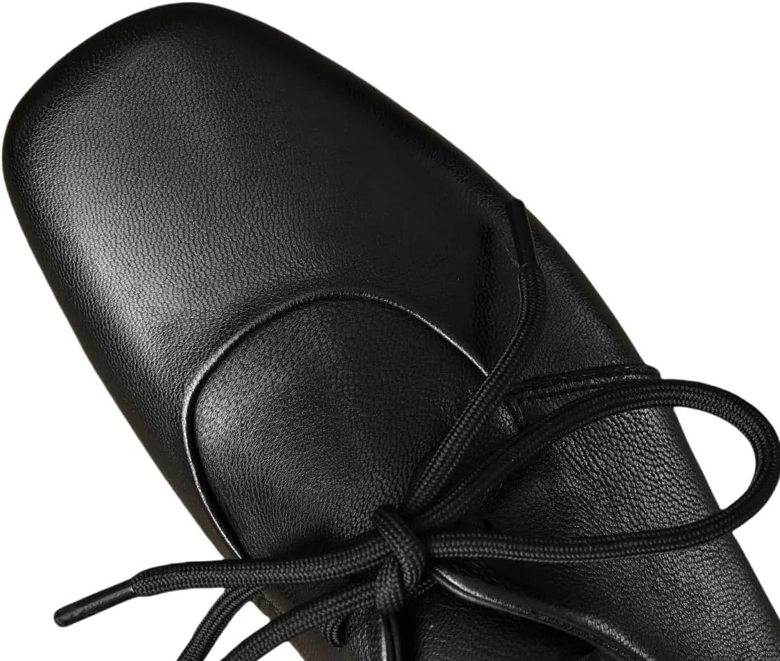 TinaCus Genuine Leather Women's Round Toe Handmade Selftie Low Chunky Heels Casual Oxford Shoes