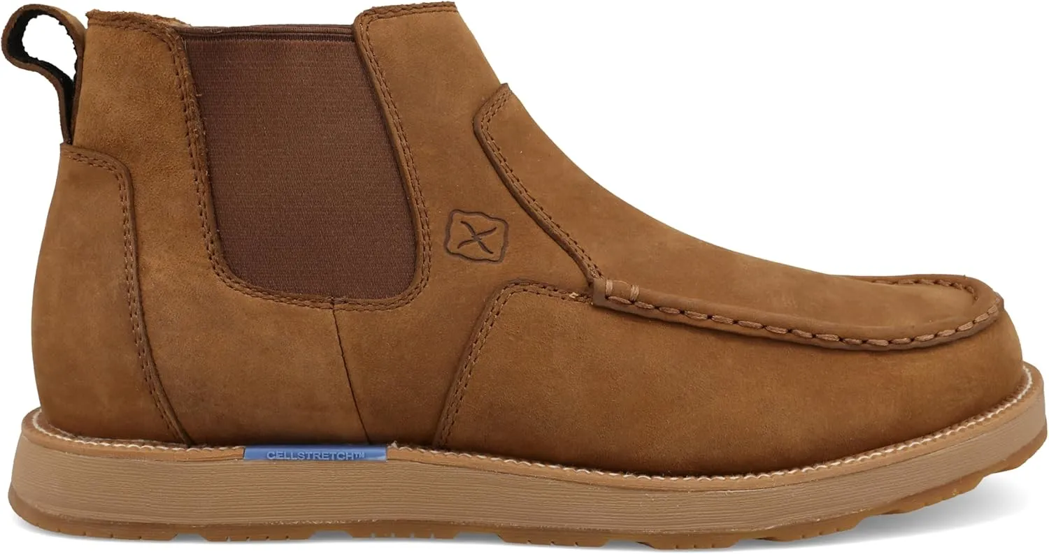 Twisted X Men's 5" CellStretch Wedge Sole Boot, Moc Toe with CellStretch