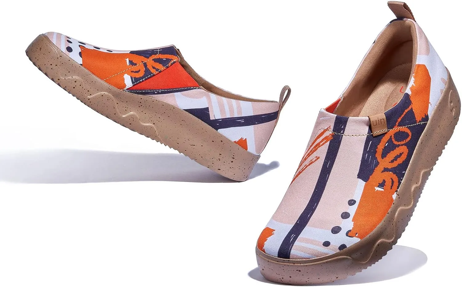 UIN Women's Art Travel Walking Shoes Slip On Casual Lightweight Wide Toe Fashion Sneaker Toledo Ⅸ