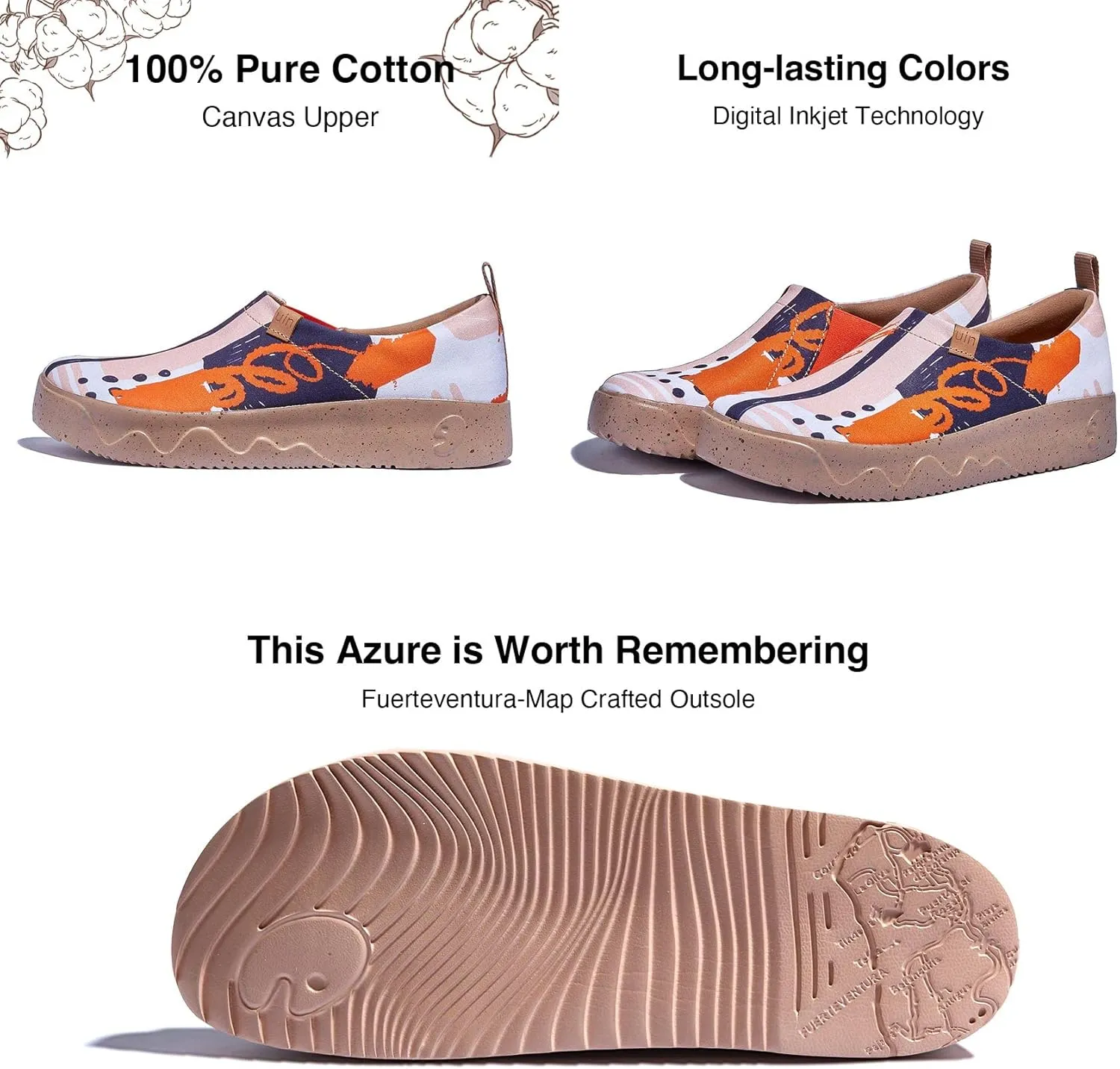 UIN Women's Art Travel Walking Shoes Slip On Casual Lightweight Wide Toe Fashion Sneaker Toledo Ⅸ