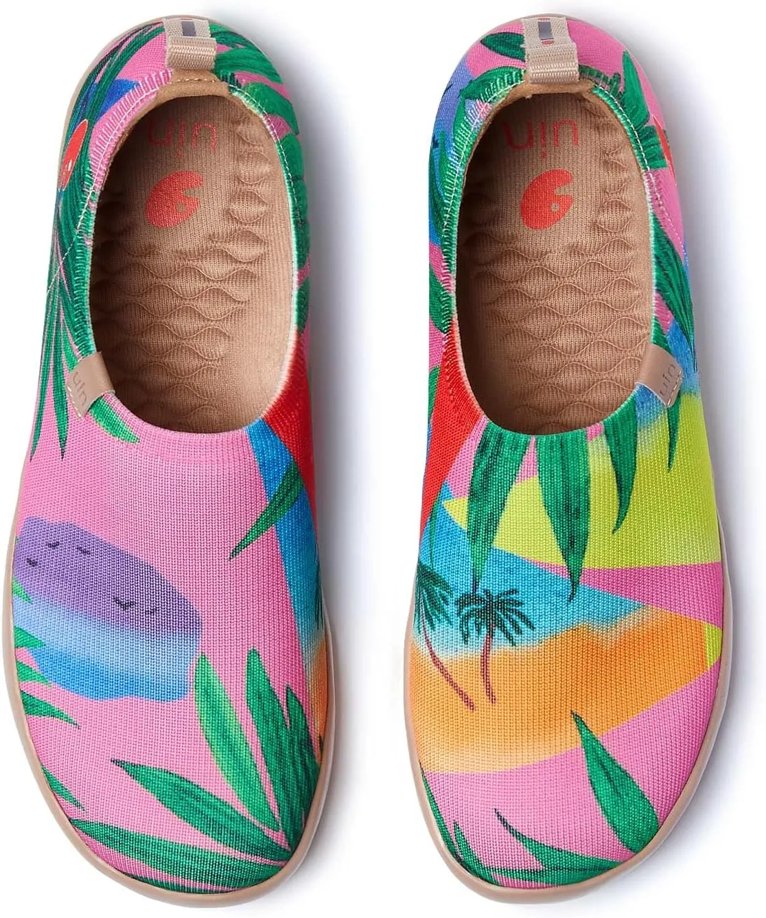 UIN Women's Knit Slip On Loafers Comfort Lightweight Fashion Sneaker Art Painted Travel Shoes Toledo Ⅰ