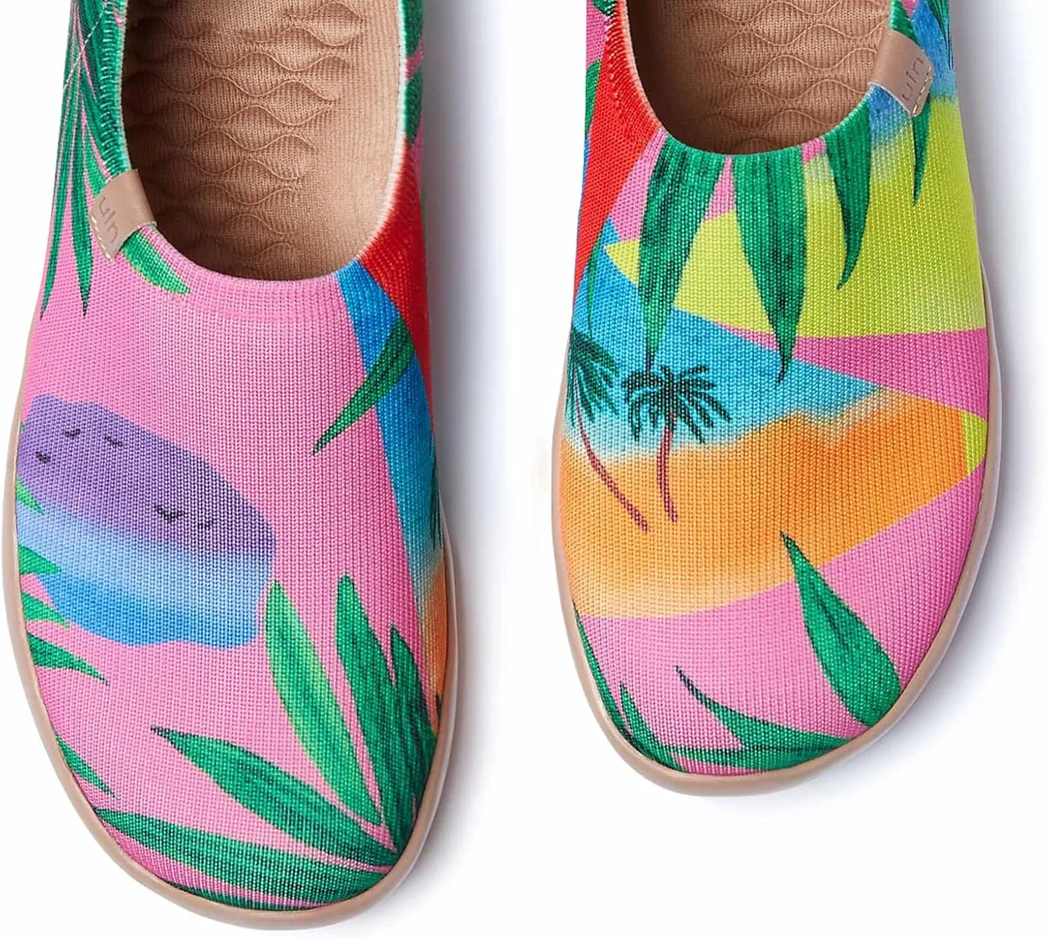 UIN Women's Knit Slip On Loafers Comfort Lightweight Fashion Sneaker Art Painted Travel Shoes Toledo Ⅰ