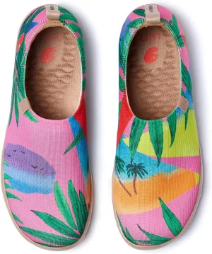UIN Women's Knit Slip On Loafers Comfort Lightweight Fashion Sneaker Art Painted Travel Shoes Toledo Ⅰ