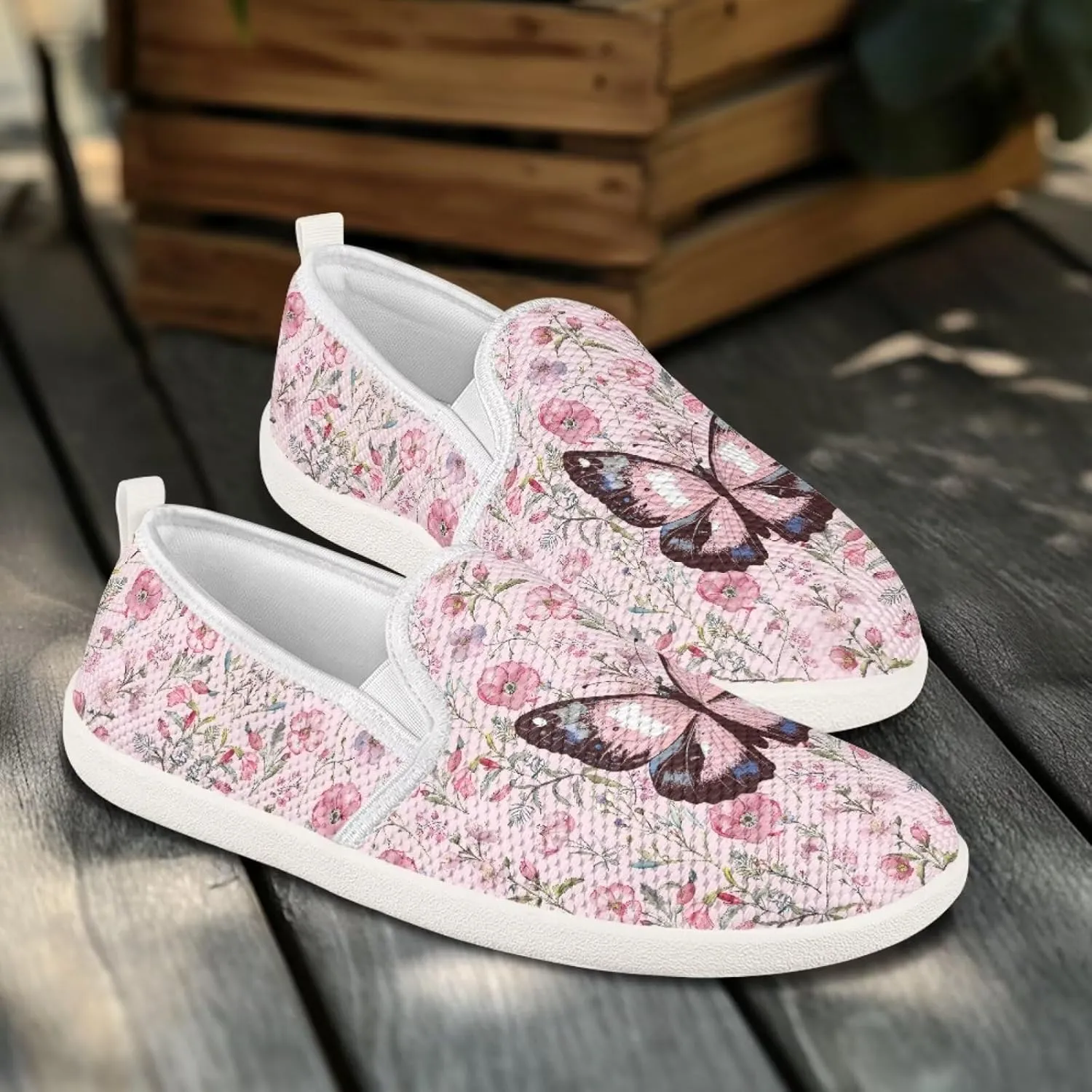 UNICEU Slip On Sneakers for Women Mesh Running Shoes with Anti Slip Rubber Sole,Lightweight Flat Loafers Casual Walking Shoes