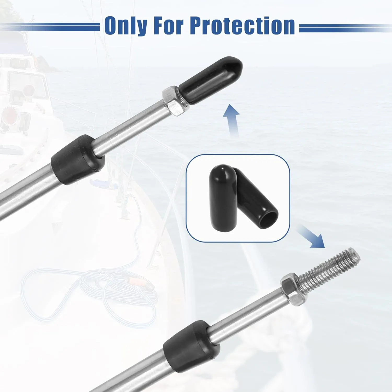 uxcell 1pcs 24ft 276 Inch Marine Type 3300/33C Throttle Shift Remote Control Box Cable W/Clevis for Yamaha Outboard Engine Boat Motor Steering System Black