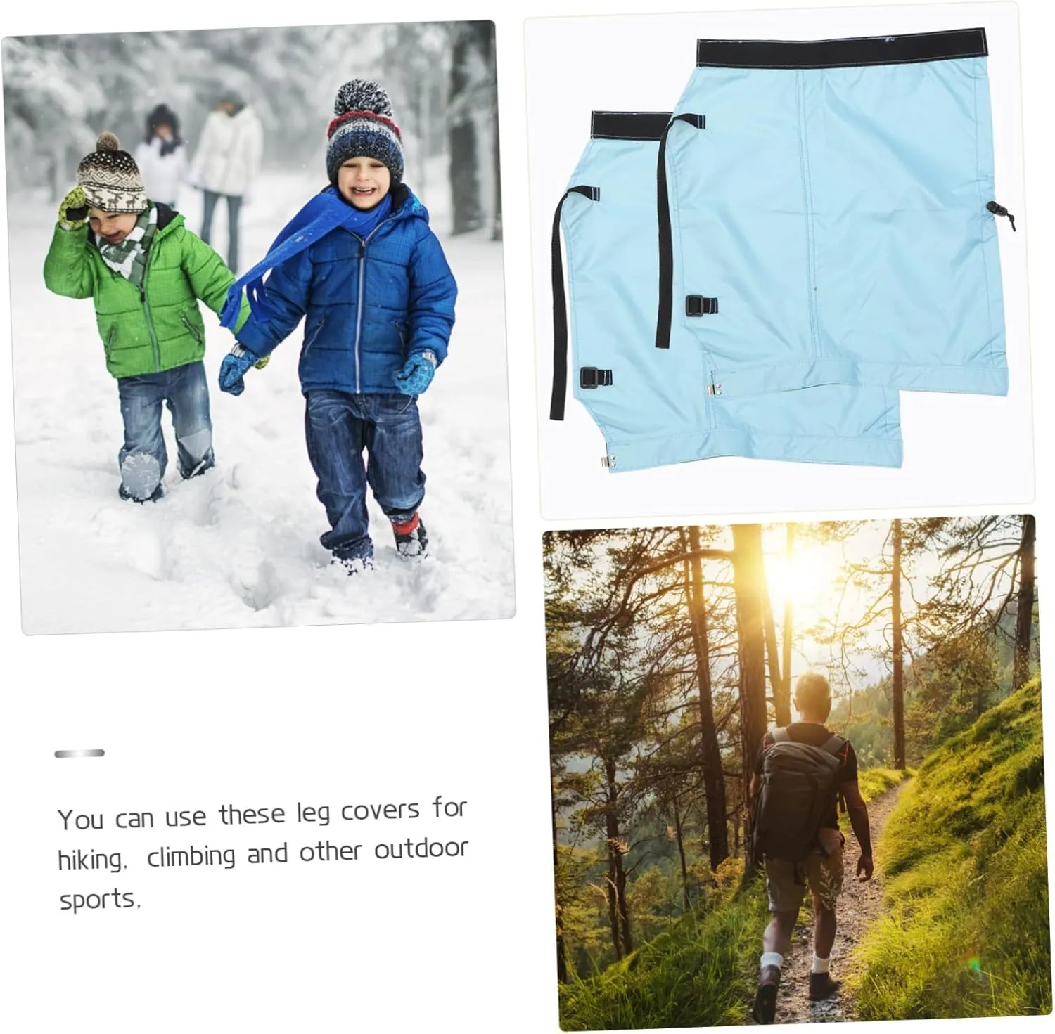 VICASKY Water Snow Gaiters Mountaineering Gaiters Ankle Gaiters for Boot Gaiters Skiing Hiking Leg Guard