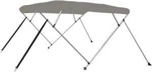 vidaXL 3-Bow Bimini Top/Boat Canopy - Adjustable Dimensions, Weather-Resistant, UV Protective, Polyester Material with PU Coating - Easy Assembly and Mounting - White