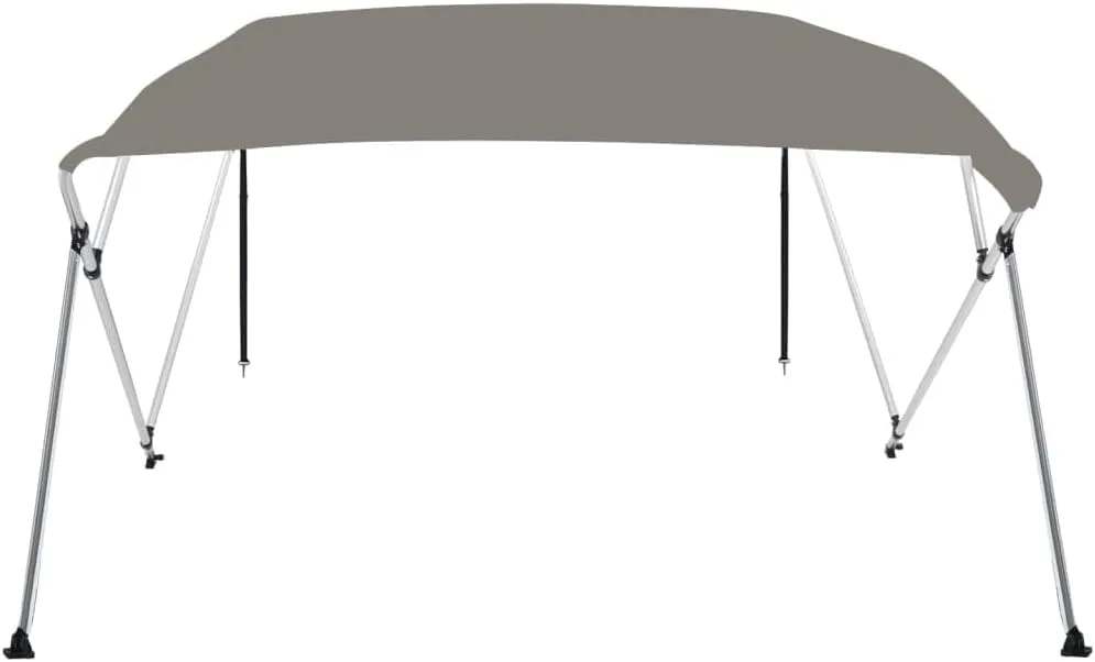 vidaXL 3-Bow Bimini Top/Boat Canopy - Adjustable Dimensions, Weather-Resistant, UV Protective, Polyester Material with PU Coating - Easy Assembly and Mounting - White