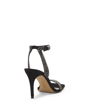 Vince Camuto Women's Footwear Women's Saprenda Heeled Sandal, Black Suede, 7.5