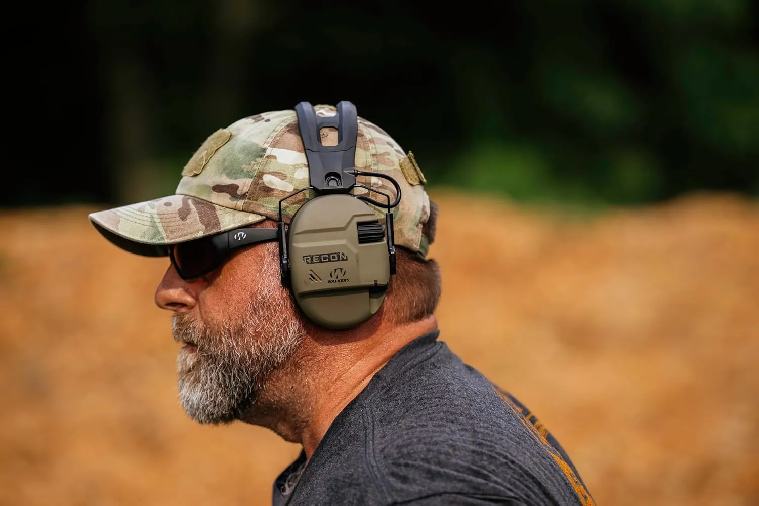 Walker's Recon Digital Muffs - Durable IPX4 Resistant Shooting Hearing Protection Electronic Muffs, 2 AAA Batteries Included