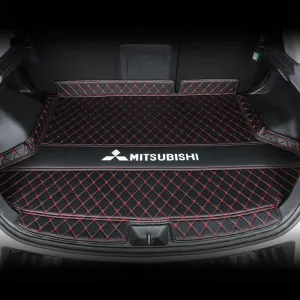 Washable Car Boot Liner Protector for Mitsubishi Outlander Five Seats 2013 2014 2015 2016, Protects Carpet from Dogs Pets Mud Water Rubbish Tools Shopping,A Black Red