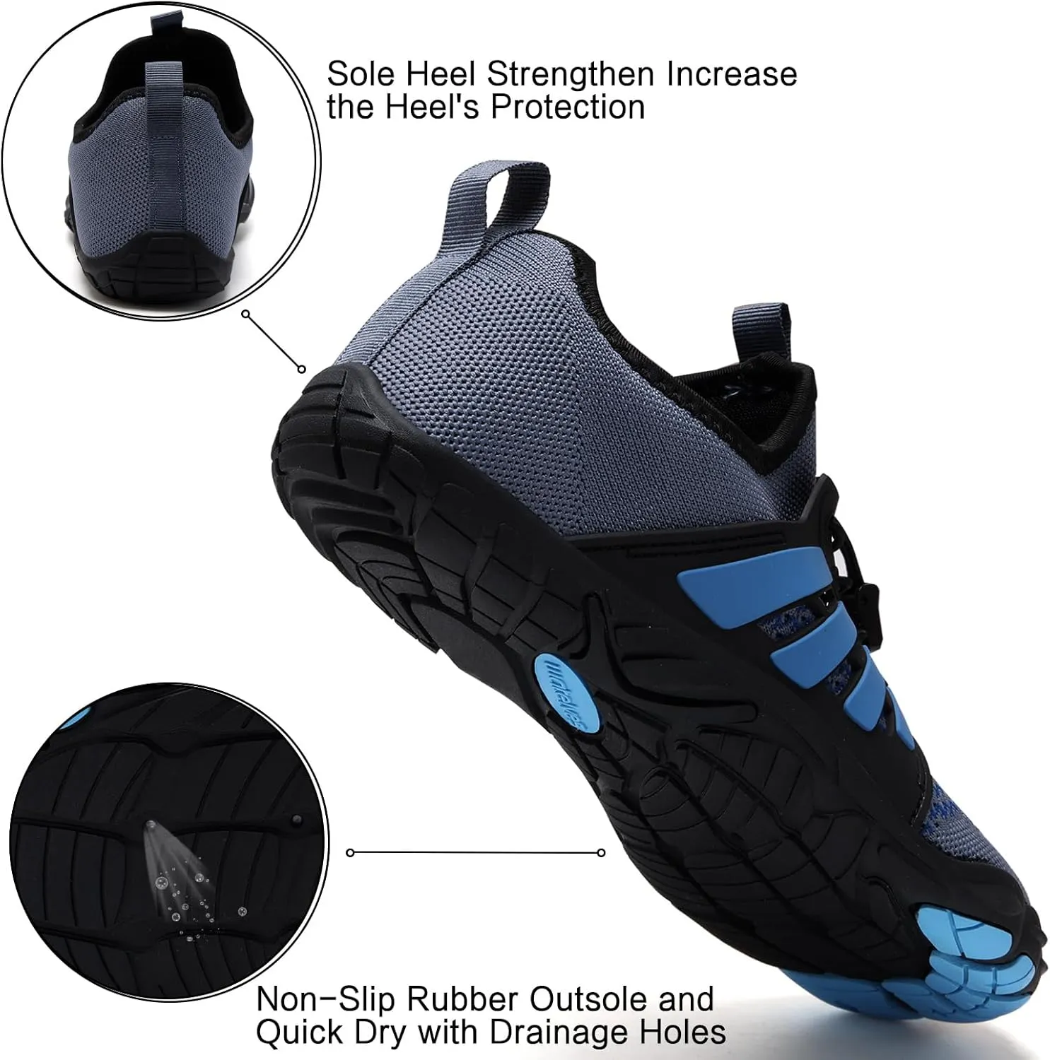 WateLves Barefoot Water Shoes for Women Men Quick Dry Aqua Swim Shoes for Outdoor Fishing Beach Pool Boat Surfing Walking
