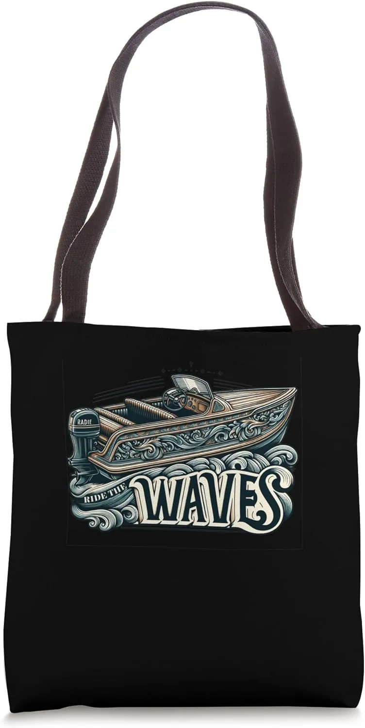 Waves Ocean Cruiser Powerboating Speedboat Captain Tote Bag