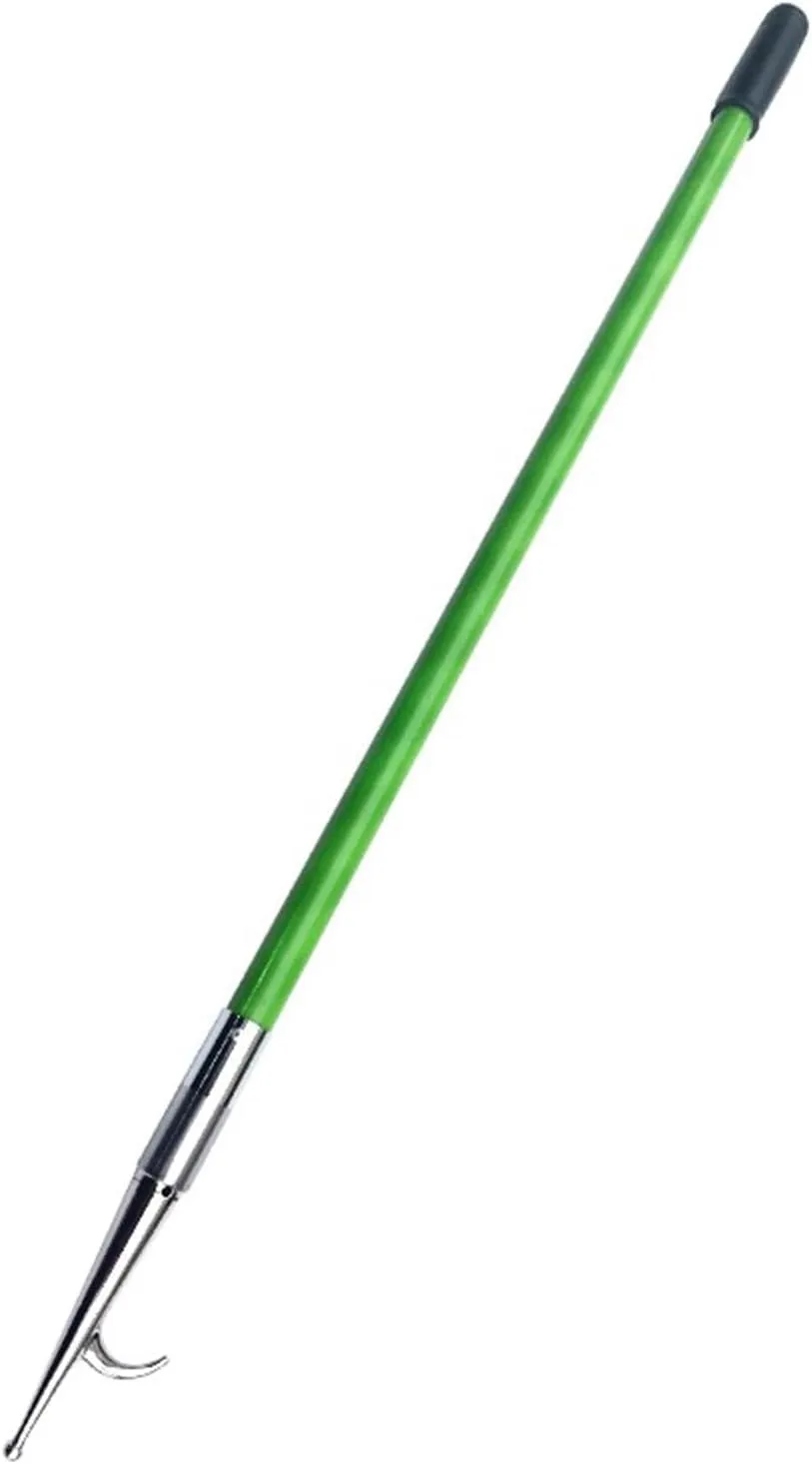 WDJBPSH Commercial Push Pole for Boat with Removable Stainless Steel Hook, Green Rescue Poles for Life Raft/Yacht/Motorboat/Pool Water Salvage Tools