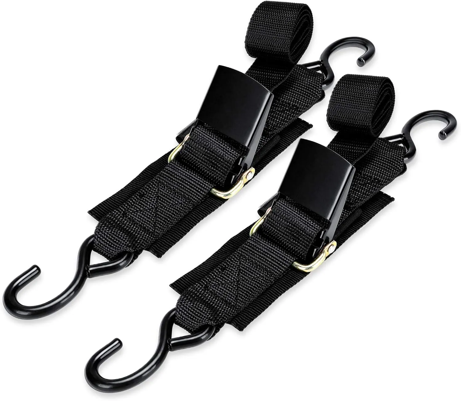 WELLUCK Boat Trailer Transom Tie Downs Straps 1200 LBS, 2" x 4' Adjustable Boat Buckle Transom Tie Downs to Trailer, Marine, Jet ski, Pontoon, with Quick Release Buckle & Anti-Scratch Hooks