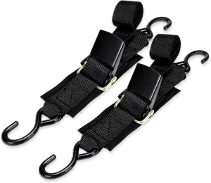 WELLUCK Boat Trailer Transom Tie Downs Straps 1200 LBS, 2" x 4' Adjustable Boat Buckle Transom Tie Downs to Trailer, Marine, Jet ski, Pontoon, with Quick Release Buckle & Anti-Scratch Hooks