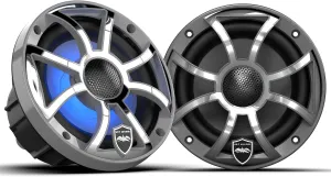 wet sounds | REVO 6 XS-G-SS V3 | High Output Component Style 6.5" Marine Coaxial Speaker with RGB Backlighting and Grey Stainless Steel Grille