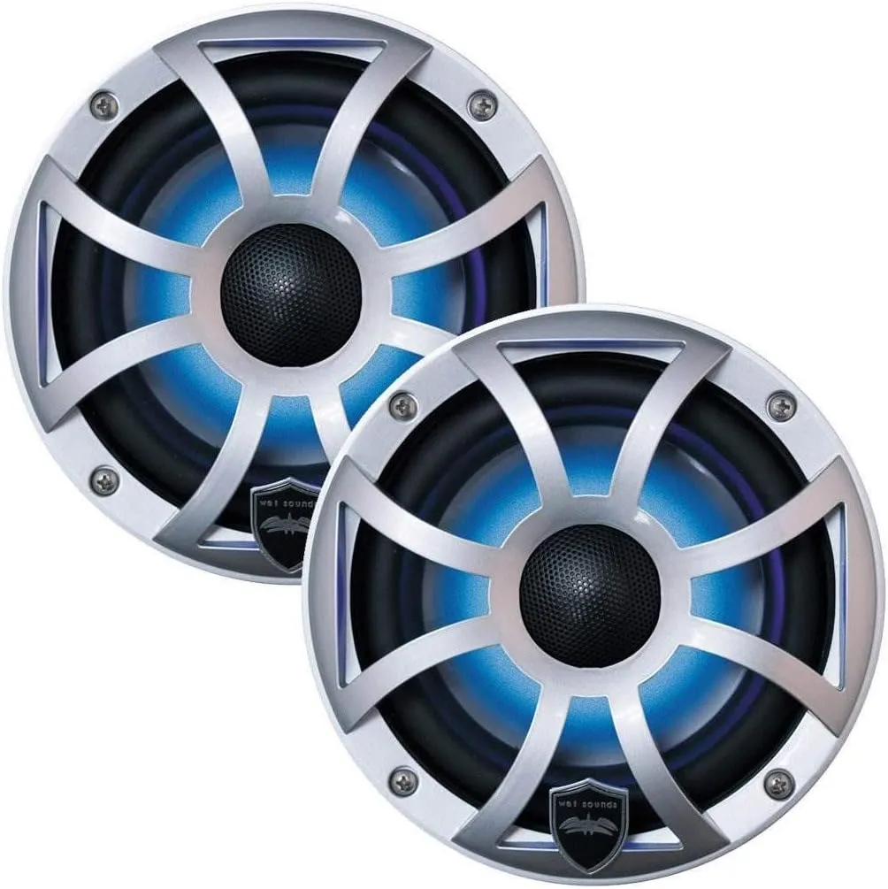 wet sounds | REVO 6-XSS | High Output Component Style 6.5" Marine Coaxial Speaker with RGB Backlighting and Open Faced Silver Grille