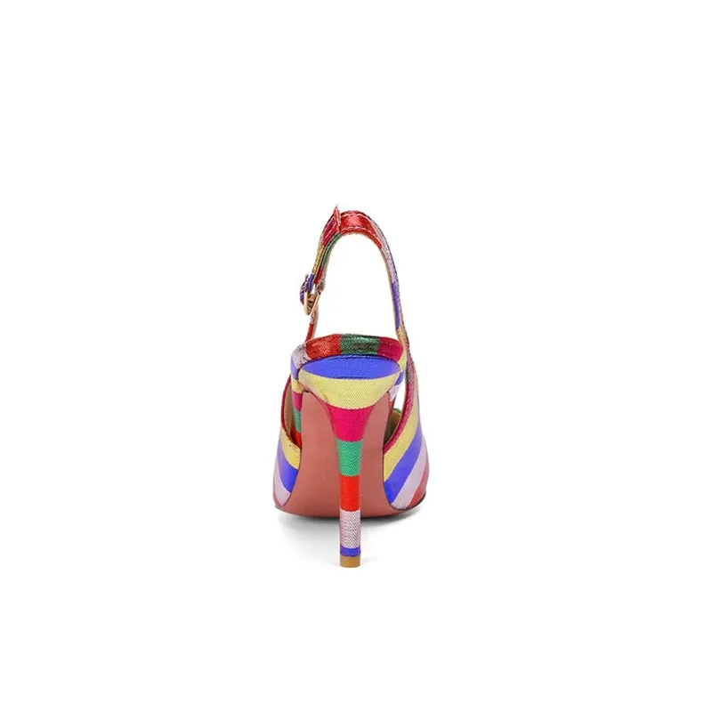 Women's 10 - 13 cm Multicolor Pump Style Heeled Sandal