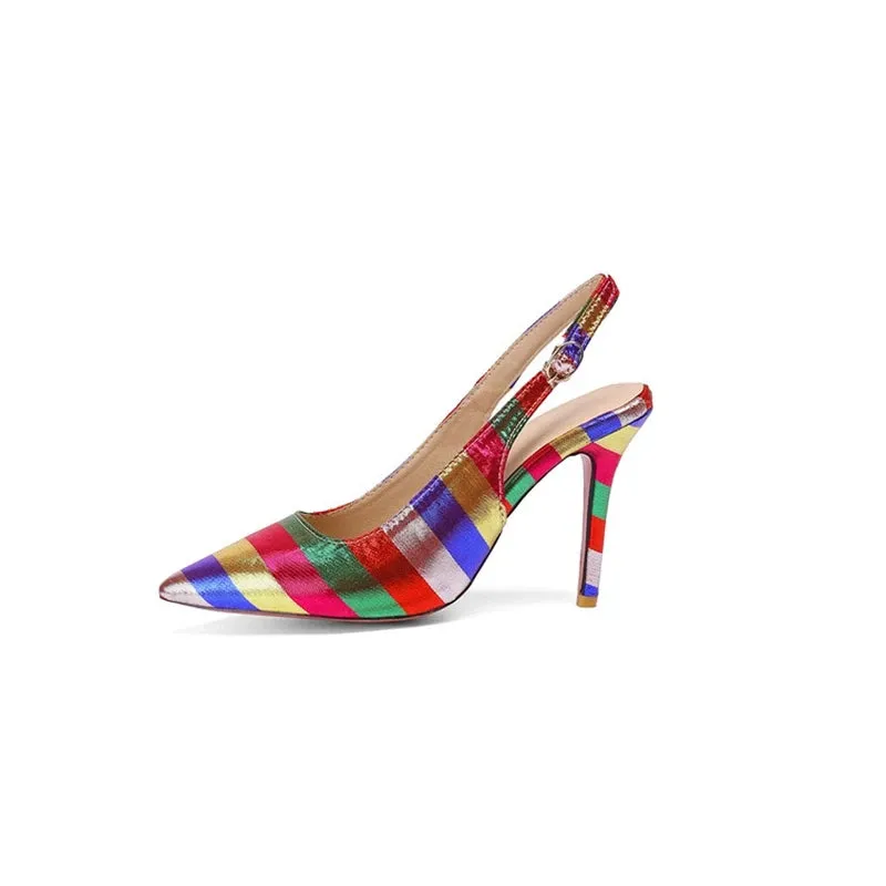 Women's 10 - 13 cm Multicolor Pump Style Heeled Sandal