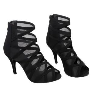 Women's 10 - 13 cm Sexy Heeled Sandal with Cross Straps
