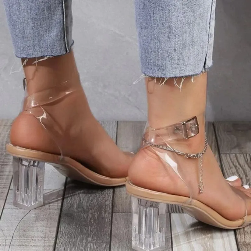 Women's 7 - 10 cm Sexy and Transparent Heeled Sandal
