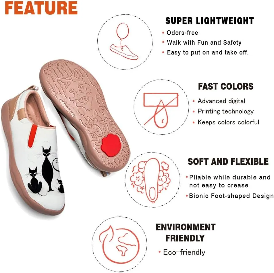 Women's Art Painted Travel Shoes Slip On Fashion Sneaker Lightweight Comfort Casual Leather Loafers