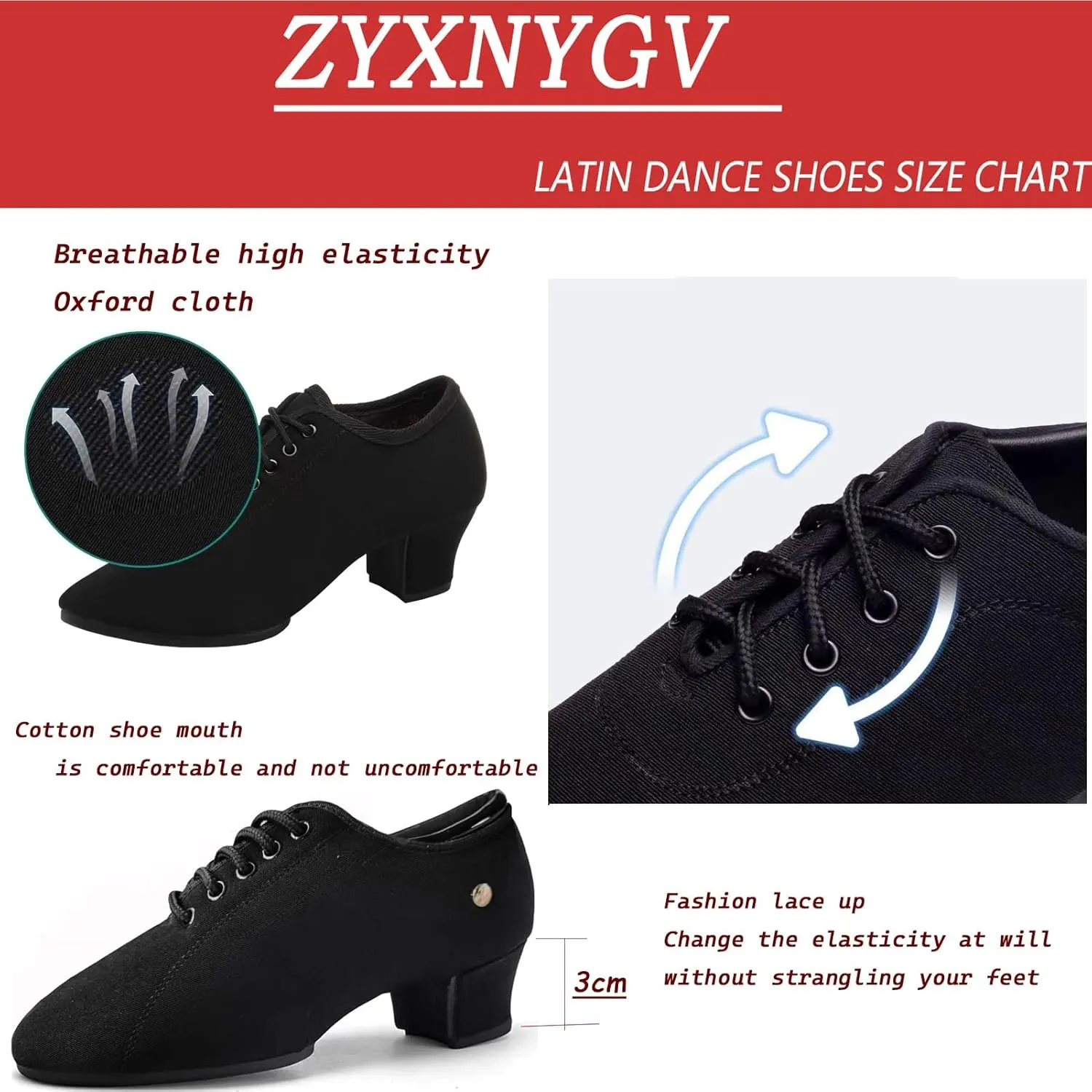 Women's Ballroom Dance Shoes Lace-up Closed Toe Suede Sole Professional Modern Salsa Latin Teaching Practice Performance Dance Shoes