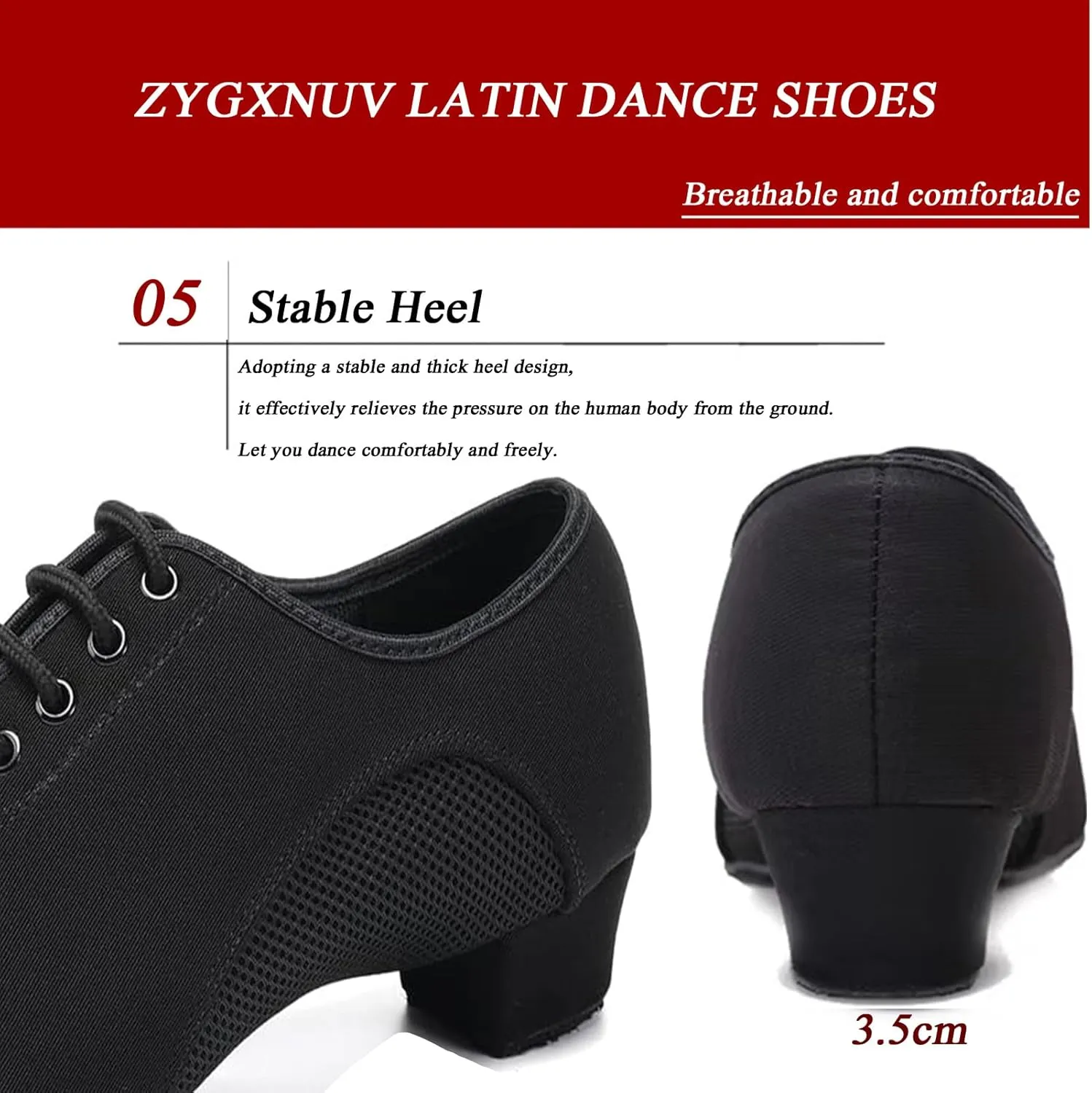 Women's Ballroom Dance Shoes Lace-up Closed Toe Suede Sole Professional Modern Salsa Latin Teaching Practice Performance Dance Shoes