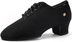 Women's Ballroom Dance Shoes Lace-up Closed Toe Suede Sole Professional Modern Salsa Latin Teaching Practice Performance Dance Shoes