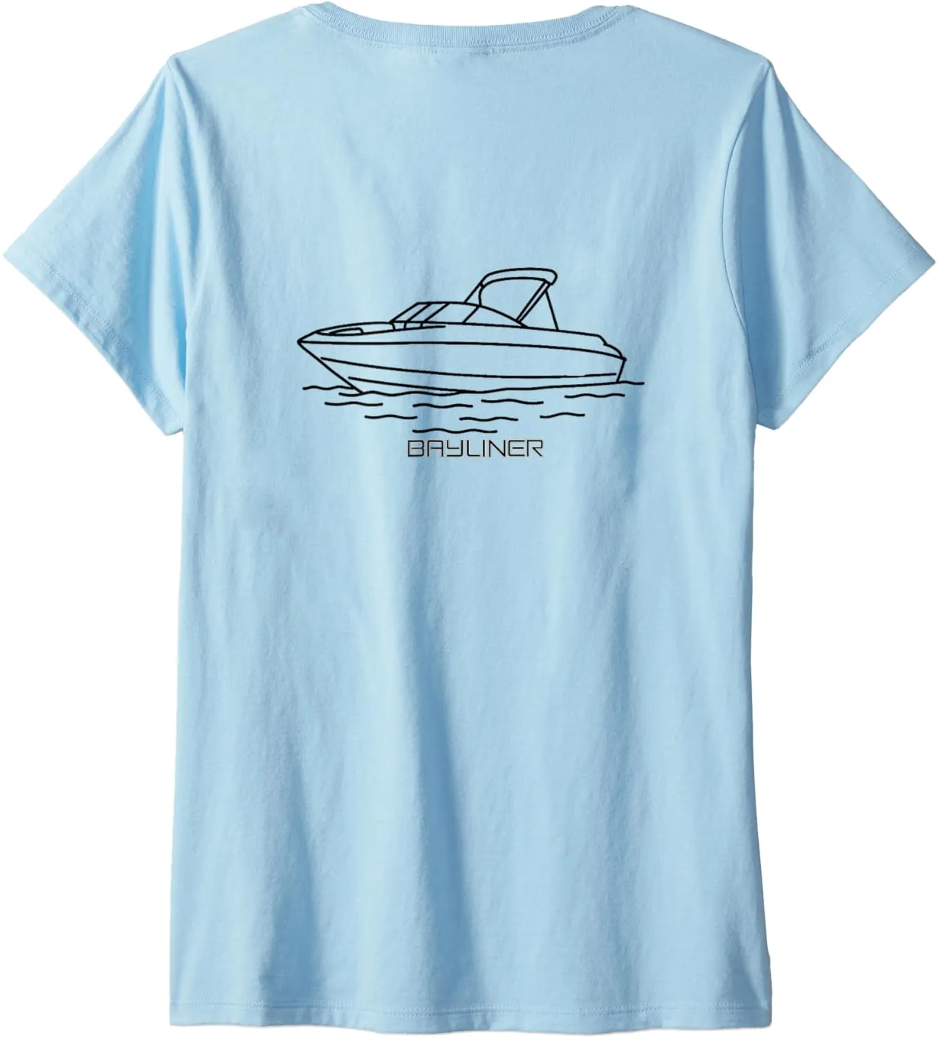 Womens Bayliner Boat | Print On Back V-Neck T-Shirt