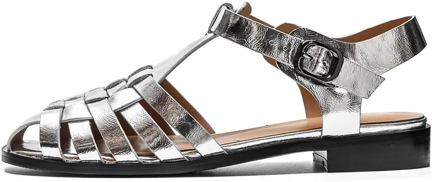 Women's Flat Leather Roman Sandal
