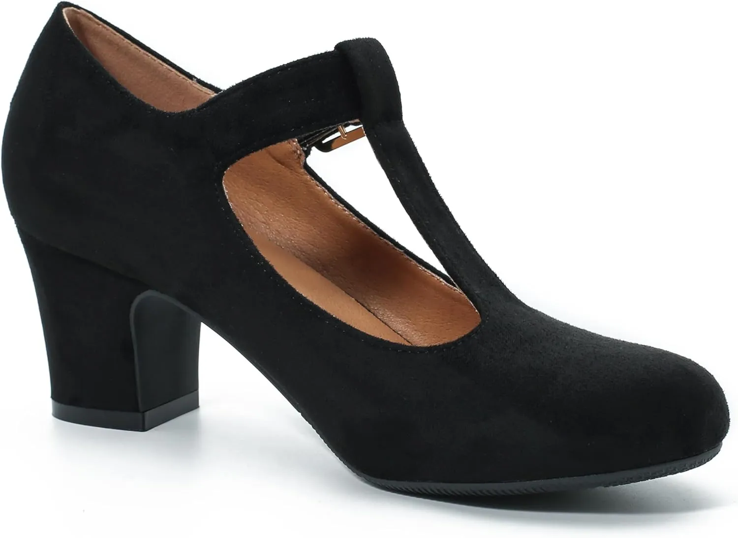 Women's Mary Jane Pumps T-Strap Block Chunky High Heels Ankle Strap Buckle Comfortable Wedding Dress Evening Party Shoes