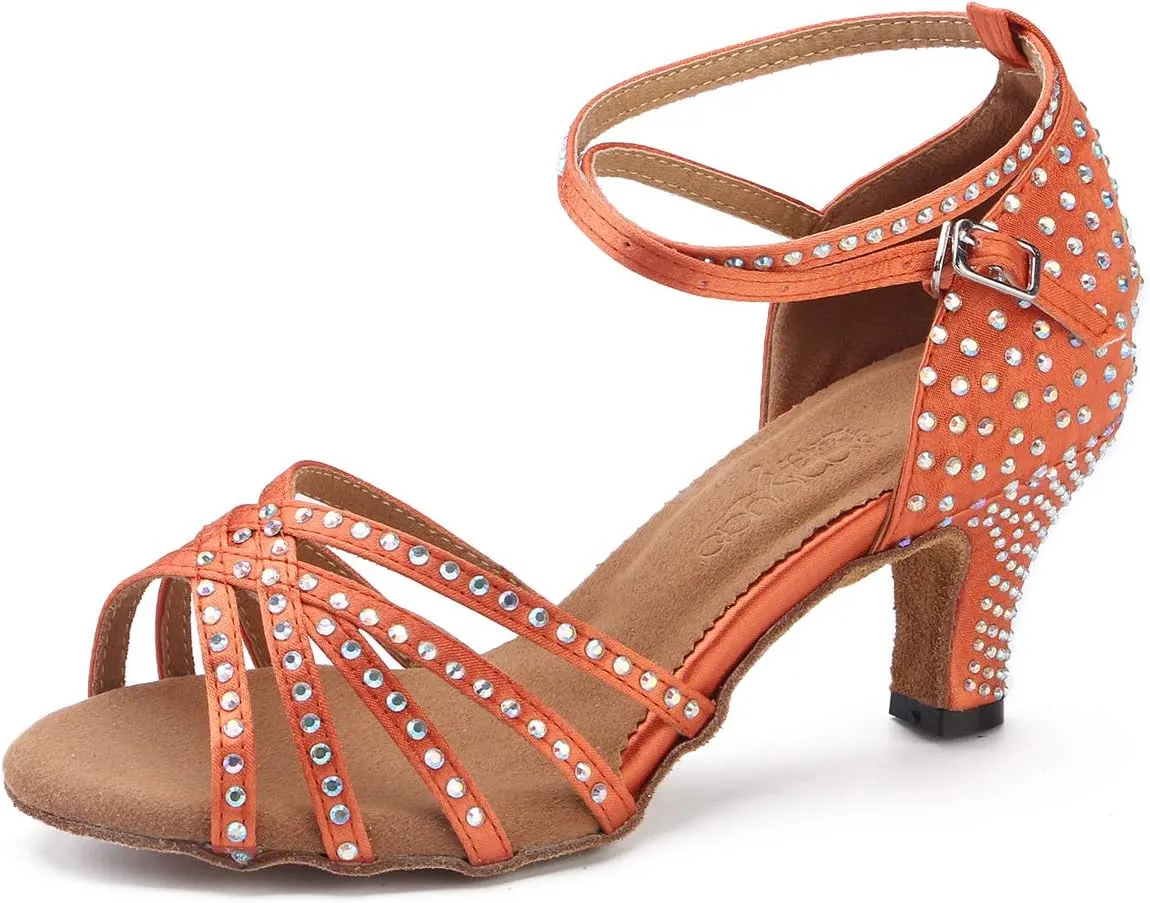 Women's Rhinestone Ballroom Dance Shoes Latin Performance Wedding Shoes For 1920s Party Shoes