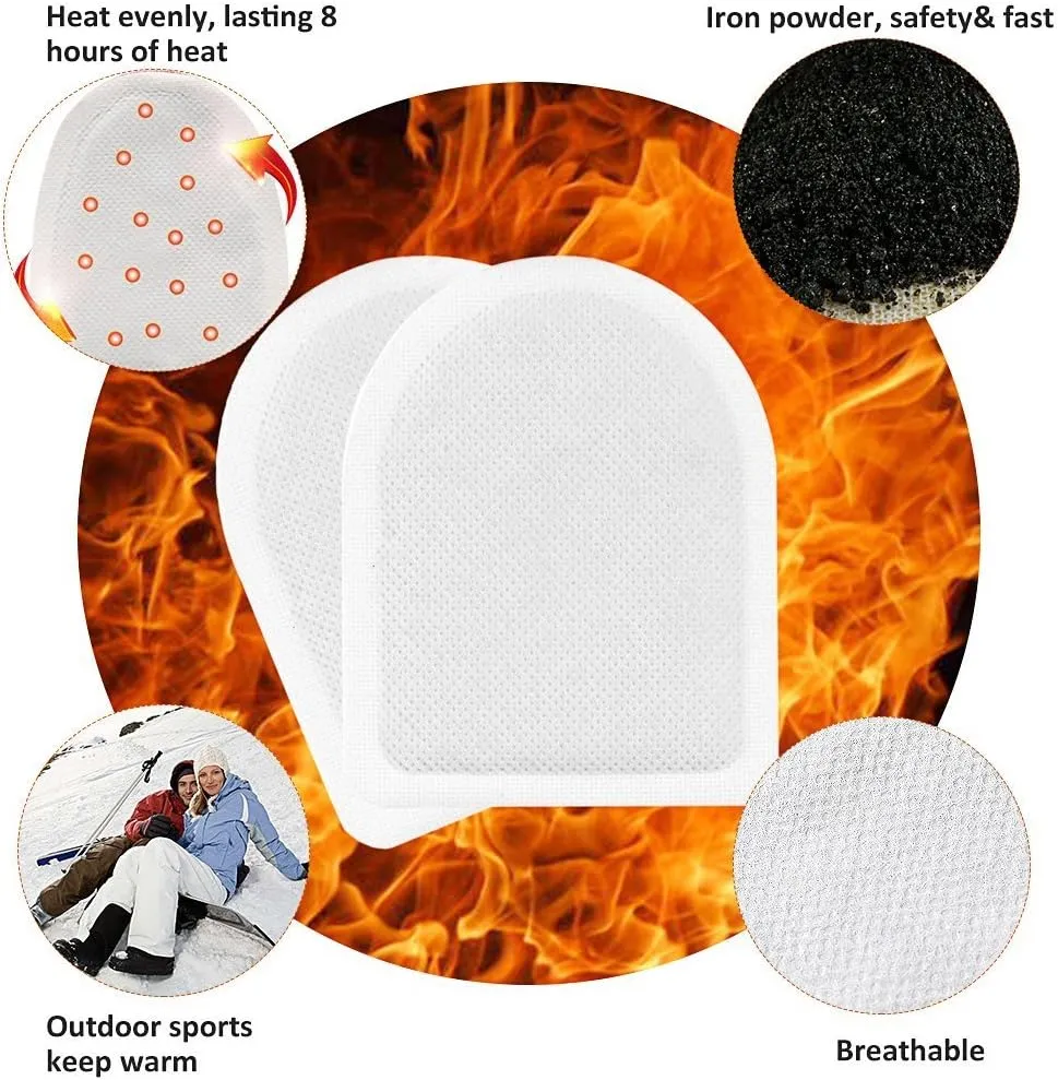 WORLD-BIO Toe Warmers Adhesive 10/20/30/40 Pairs - Long Lasting Safe Natural Odorless Air Activated Warmers Up to 8 Hours of Heat - Heated Insoles Toe Foot Warmers Keep Foot Warm in Chill Winter