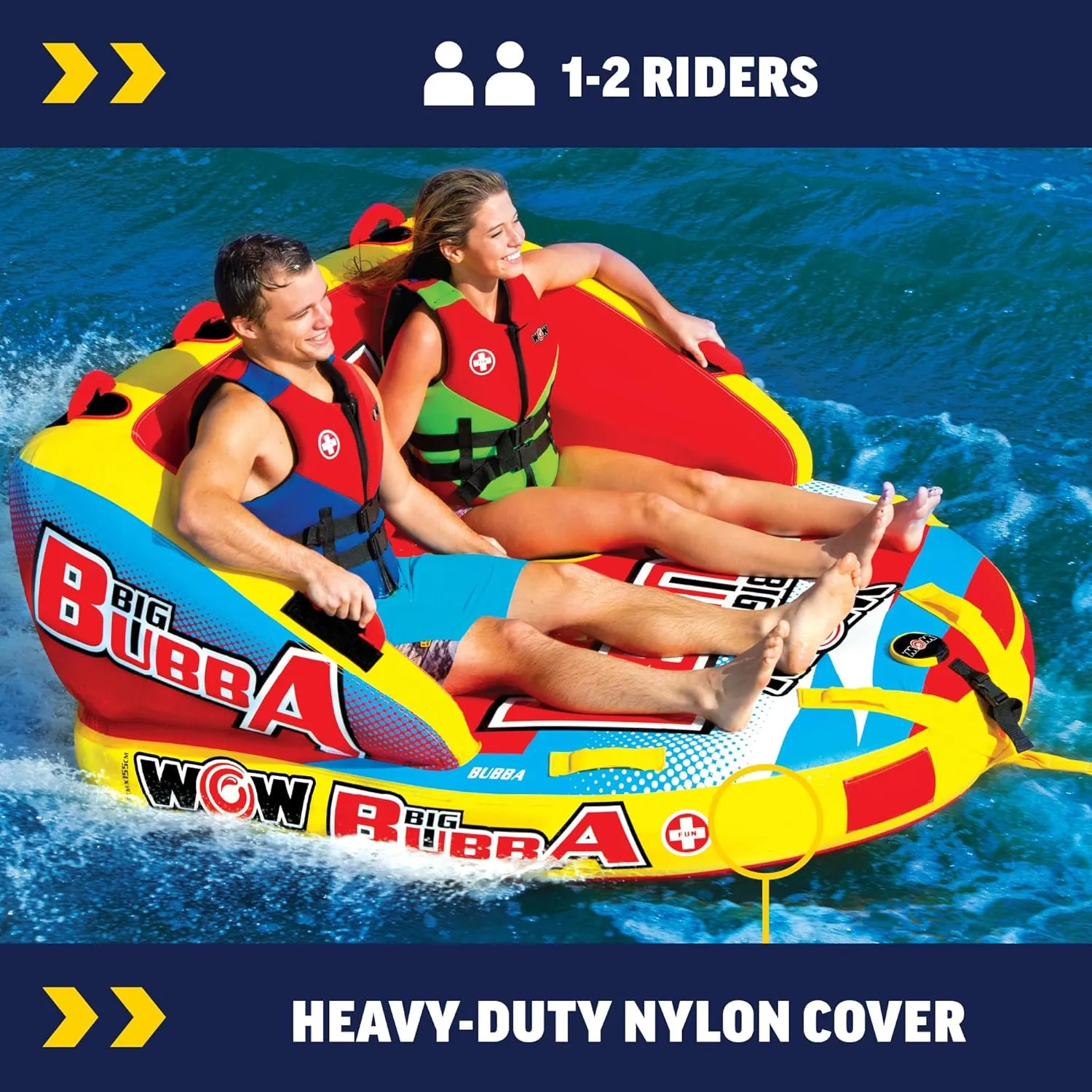 WOW Sports Bubba Towable Tubes for Boating, Boat Accessories for Tubing, Water Tube for Boats
