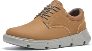XPACS Men's Orthopedic Leather Dress Walking Shoes: Comfortable Arch Support Orthotic Plantar Fasciitis Business Casual Oxford, Flat Feet Formal Tennis Work Shoes for Foot and Heel Pain Relief